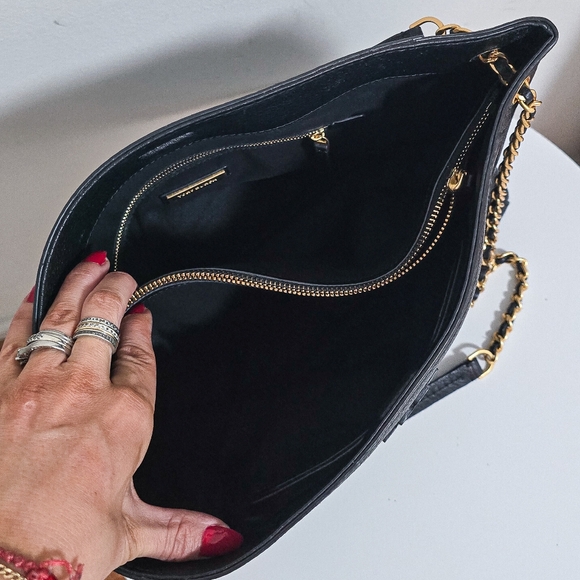 Tory Burch Mcgraw black leather chain tote shoulder bag - Picture 12 of 12